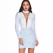 Load image into Gallery viewer, Sexy Retro Long Sleeve Sequ Dress Women Clothing Dress