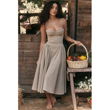 Load image into Gallery viewer, Sexy Dress Sexy Women Clothing Sexy V neck Strap Mid Length Dress Waist Tight Slim Backless Dress for Women