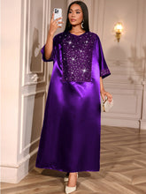 Load image into Gallery viewer, Elegant round Neck Sequin Cloth Cloth Dress African Ethnic Loose Robe Party Dress