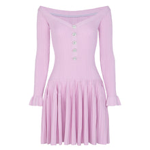 Load image into Gallery viewer, Autumn Long Sleeve off Shoulder off Shoulder Knitted All Matching Slim Fit Slimming Dress