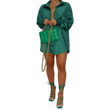 Load image into Gallery viewer, Women Clothing Nightclub Light Jacquard Dark Pattern Long Shirt Dress Top