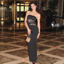 Load image into Gallery viewer, Women Clothing Winter Sleeveless Lace Patchwork Maxi Dress Sexy Slim Tube Top Dress