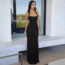 Load image into Gallery viewer, Spring Sexy Halter Stitched Backless Slim Fit Sheath Dress