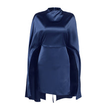 Load image into Gallery viewer, Niche Irregular Asymmetric Turtleneck Long Sleeve Waist Trimming Short Dress Women Spring Summer