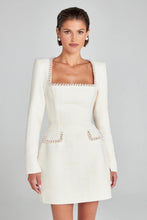 Load image into Gallery viewer, Elegant Slim Fit Slimming U Neck Long Sleeved Beaded Classic Dress Women