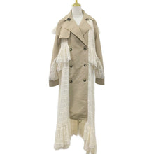 Load image into Gallery viewer, Fall Elegant Elegant Design Lace Stitching High Grade Waist Slimming Women Trench Coat
