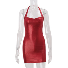 Load image into Gallery viewer, Women Clothing Winter French Sexy High Class Elegant Pure Want to Hang Neck Tight Waist Sheath Dress Women