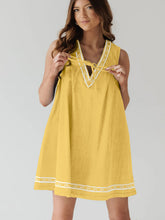 Load image into Gallery viewer, Summer Street Hipster V neck Sleeveless Embroidered Vest Denim Dress