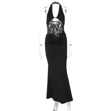 Load image into Gallery viewer, Summer Arrival Halter Backless Sexy Lace Cutout Maxi Dress Slim Fit Sheath Dress