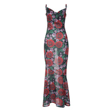Load image into Gallery viewer, Spring Fashionable Sexy V neck Elegant All Match Slim Fit Long Printed Cami Dress for Women