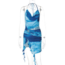 Load image into Gallery viewer, Women Clothing Summer Printing Sexy Backless Lace up Dress