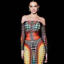 Load image into Gallery viewer, Spring Women Clothing Featured Faux off Neck Stitching Long Sleeve Slim Expansion Dress