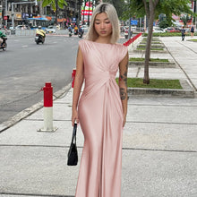 Load image into Gallery viewer, Women Clothing Winter Slim Pleated Solid Color Sleeveless Dress Women