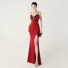 Load image into Gallery viewer, Bead Tube Applique Handmade Beaded Boning Corset Waist Trimming Lace up Satin Evening Dress Cocktail Social Slimming Slim Fit