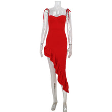 Load image into Gallery viewer, Spring Sexy Tube Top Irregular Asymmetric Dress Ruffled Socialite Sling Dress