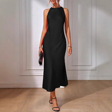 Load image into Gallery viewer, Satin Dress Women Clothing Spring Summer Sleeveless Split Satin Imitation Silk Maxi Dress