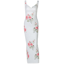 Load image into Gallery viewer, Summer Women Clothes Vacation Printed Maxi Dress Sexy Backless Slim Fit Dress