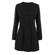 Load image into Gallery viewer, Autumn Niche Design round Neck Long Sleeve Waist Tight Slim Fit A line Dress Elegant Long Blazer for Women