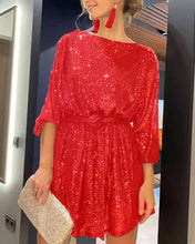 Load image into Gallery viewer, Festival Party Fashionable Sequ Sequin Color Waist-Tight Dress