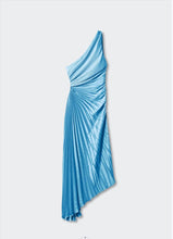 Load image into Gallery viewer, Women Clothing One Shoulder Diagonal Collar Pleated Hollow Out Cutout Dress