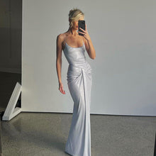 Load image into Gallery viewer, Sexy Adult Lady like Woman Women Clothing Crumpled Twisted Tight Waist Tall Slim Long Sling Dress