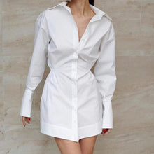 Load image into Gallery viewer, Polo Collar Shirt Dress Fall Winter A Swing for Women