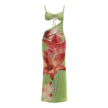 Load image into Gallery viewer, Spring Women Clothing Vacation Sexy Cropped Wrapped Chest Spaghetti Strap Floral Print Dress for Women