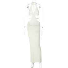 Load image into Gallery viewer, Sexy Pure Want to Hang Neck Wrapped Chest Hollow Out Stitching Lace up Dress for Women