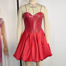Load image into Gallery viewer, Satin Strapless Dress Sexy Boning Corset Slimming Dress