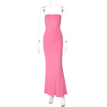 Load image into Gallery viewer, Women Clothing Summer off Neck Tube Top Backless Lace up Sexy Tight Waist Slimming Dress