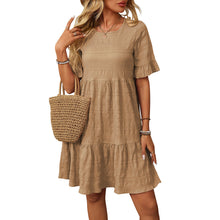 Load image into Gallery viewer, Spring Summer Women Clothing Loose Casual Short Sleeve Flowy Dress