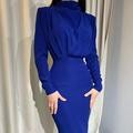 Load image into Gallery viewer, Autumn Waist-Controlled Western Solid Color Long Sleeve Dress