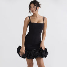 Load image into Gallery viewer, Women Sexy Black Slip Dress Party Sexy Backless Square Collar Dress French Dress