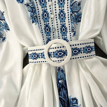 Load image into Gallery viewer, Spring Women Fashionable V neck Long Sleeve Bohemian Printed Dress
