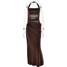 Load image into Gallery viewer, Spring Summer Sexy Backless Halter Satin Maxi Dress Sexy Hollow Out Cutout Sleeveless Dress