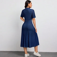 Load image into Gallery viewer, Women Clothing Denim Waist Tight Spring Summer Thin High Class Elegant Youthful Looking Dress