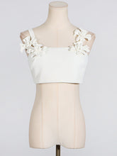 Load image into Gallery viewer, Sexy Sexy Two Piece Set Patchwork Three Dimensional Floral Shoulder Strap Vest High Waist Skirt Set Women