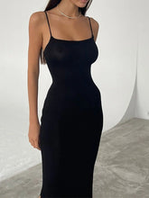 Load image into Gallery viewer, Mid Length Tight Knitted Dress Summer Sexy Slit Camisole Dress