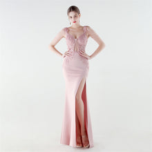 Load image into Gallery viewer, Heavy Industry Boning Corset Waist Binding Rhinestone Floral Evening Dress