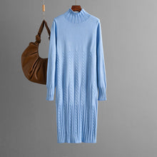 Load image into Gallery viewer, Thickened Knitting Dress Women Autumn Winter Mid Length over the Knee Match with Coat Sweater Inner Wear Bottoming