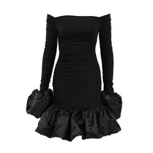 Load image into Gallery viewer, Spring Elegant Black Sexy Backless Knitted Slim Fit Long Sleeved Turtleneck Dress