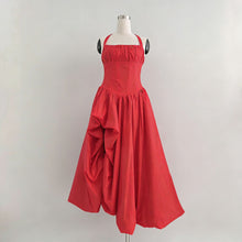 Load image into Gallery viewer, Elegant Retro Halter Tube Top Maxi Dress Waist Slimming Three Dimensional Floral Dress Women