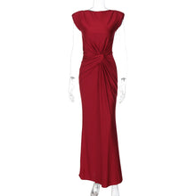 Load image into Gallery viewer, Women Clothing Winter Slim Pleated Solid Color Sleeveless Dress Women
