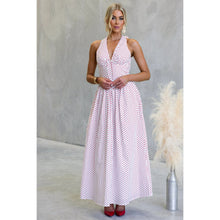 Load image into Gallery viewer, Goods Polka Dot Halter Deep V Plunge Dress Vacation Dress