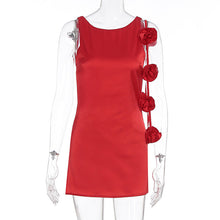 Load image into Gallery viewer, Women Clothing Summer Sexy Three Dimensional Floral Decoration Sleeveless Hip Dress