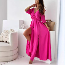Load image into Gallery viewer, Women Clothing Solid Color Sexy Sling Half Sleeve Mid Length Dress