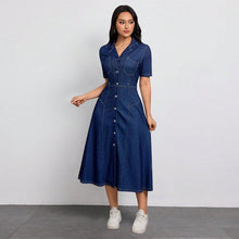 Load image into Gallery viewer, Women Clothing Denim Waist Tight Spring Summer Thin High Class Elegant Youthful Looking Dress