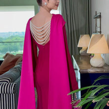 Load image into Gallery viewer, Women Clothing Spring Sexy Sheath Shawl Ribbon Evening Dress