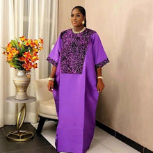 Load image into Gallery viewer, Elegant round Neck Sequin Cloth Cloth Dress African Ethnic Loose Robe Party Dress
