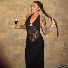 Load image into Gallery viewer, Summer Arrival Halter Backless Sexy Lace Cutout Maxi Dress Slim Fit Sheath Dress